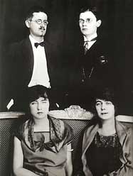 Paris, 1924.  They Joyce family:  James, Nora, Giorgio, and Lucia.  (From the Poetry/Rare Books Collection, University Libraries, State University of New York at Buffalo, with thanks to The Modern Word.